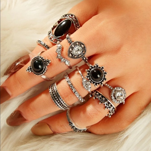 Jewelry - • Kelly • 12 pc. Boho Ring Set